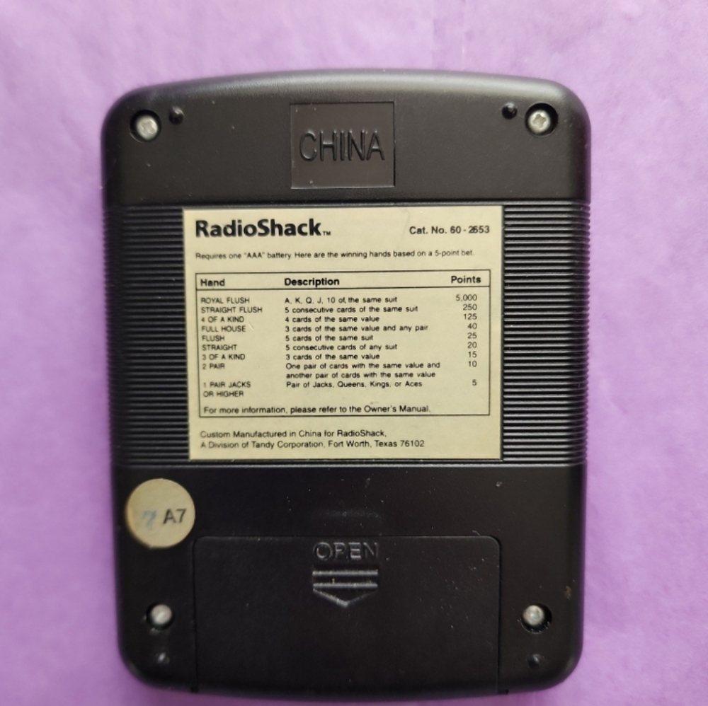 Vintage Electronic Radio Shack Poker Game - Picture 2 of 3